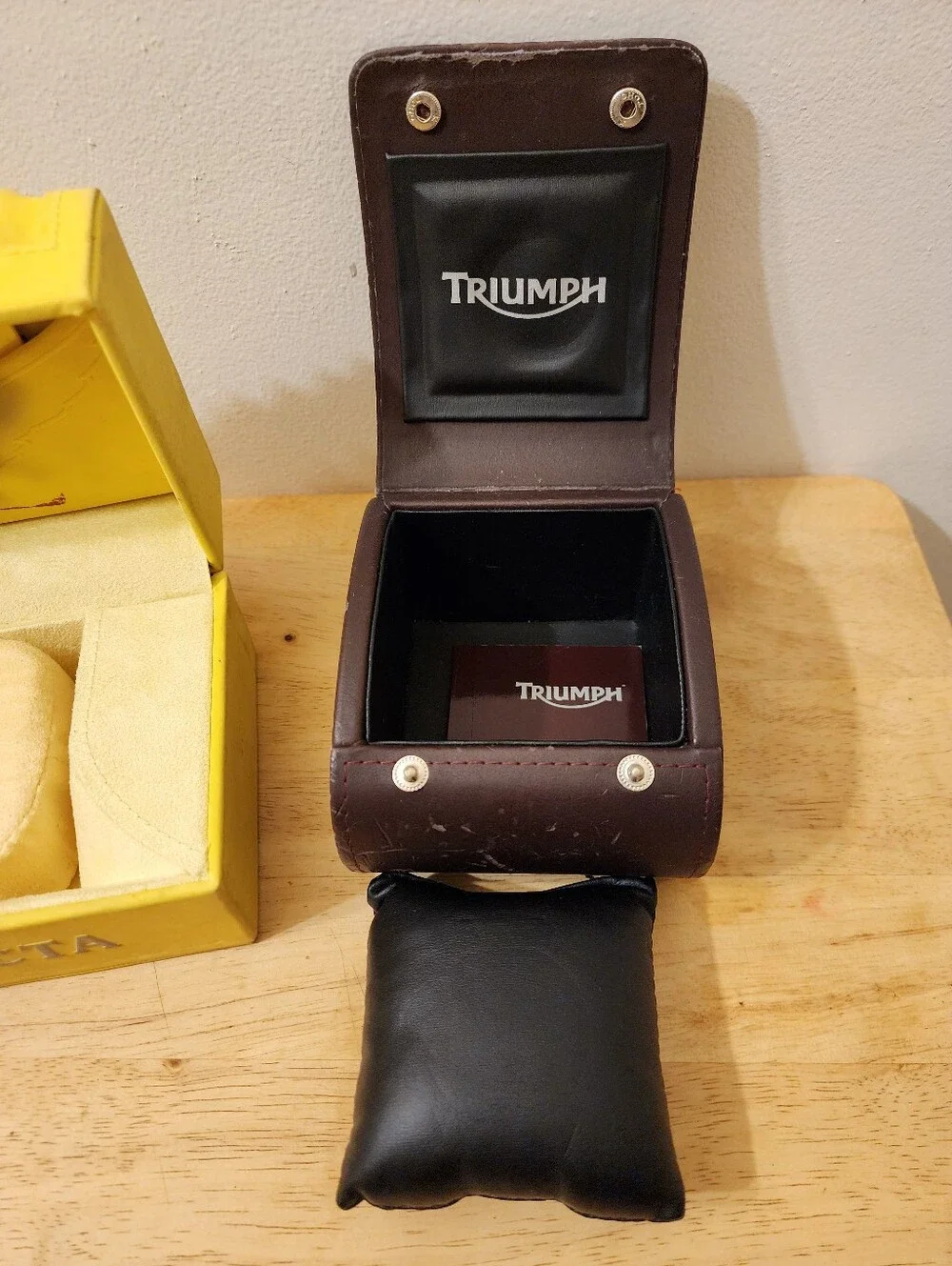 Invicta Yellow Watch Storage Box with Cushioned Interior & Triumph Watch Box